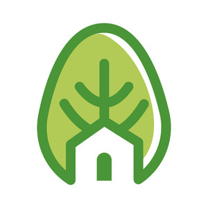 树叶房子标志图标矢量家居地产logo素材