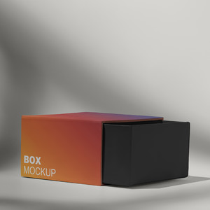 礼品盒包装盒彩色抽屉盒贴图样机