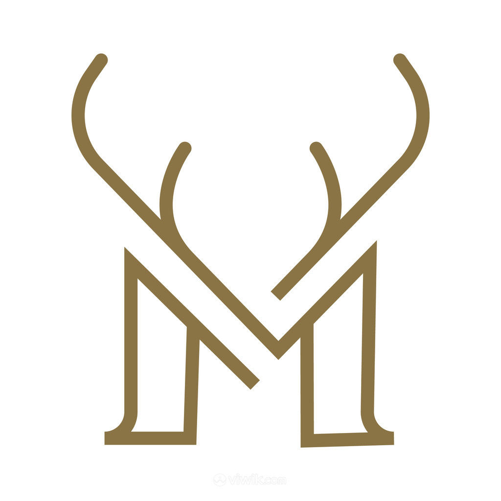 字母m鹿角标志图标矢量公司logo素材