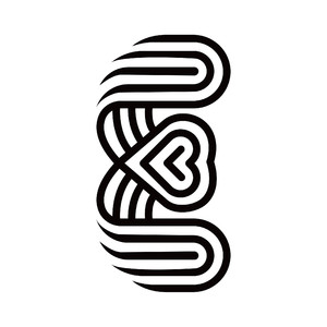 抽象愛心字母E標志圖標矢量logo素材