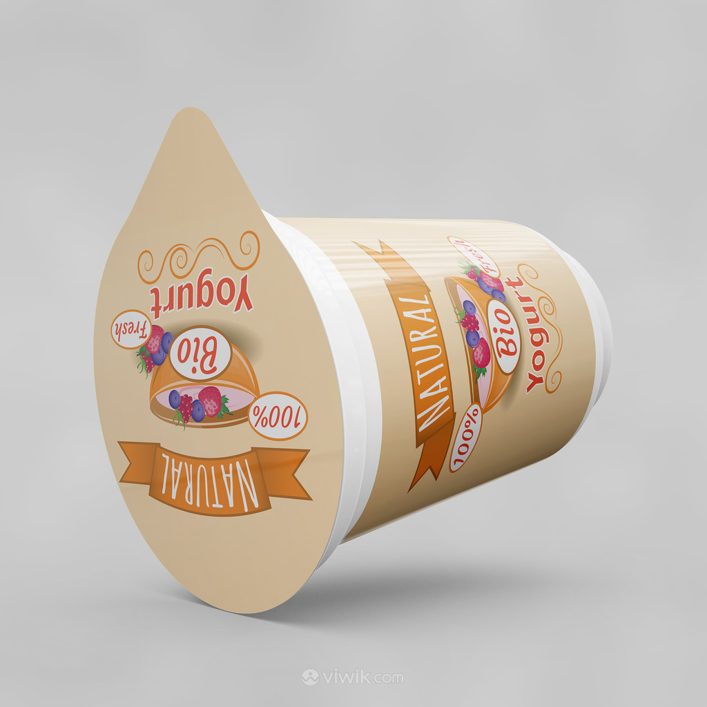 酸奶包装展示贴图样机