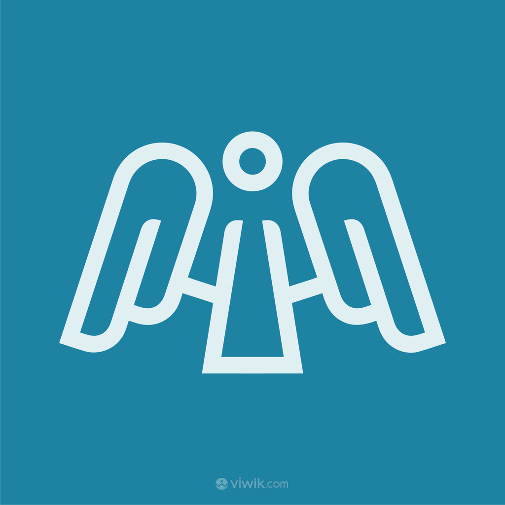 对称图形抽象鸟翅膀标志图标矢量logo素材