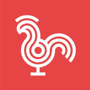 线条鸡标志图标矢量logo素材
