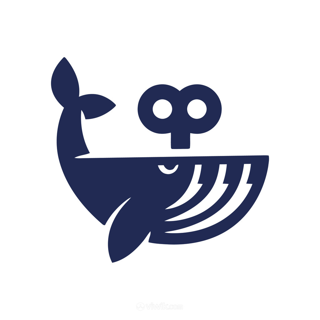 卡通鲸鱼标志图标矢量logo素材
