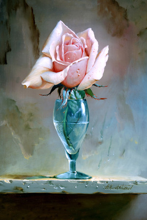 油画玫瑰花卉高清图片