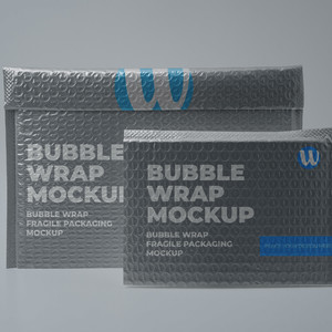 两种尺寸的气泡信封袋防震快递包装袋贴图样机
