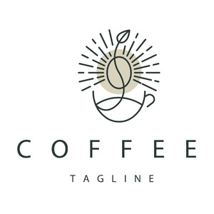 抽象咖啡太阳标志图标矢量餐饮食品logo素材