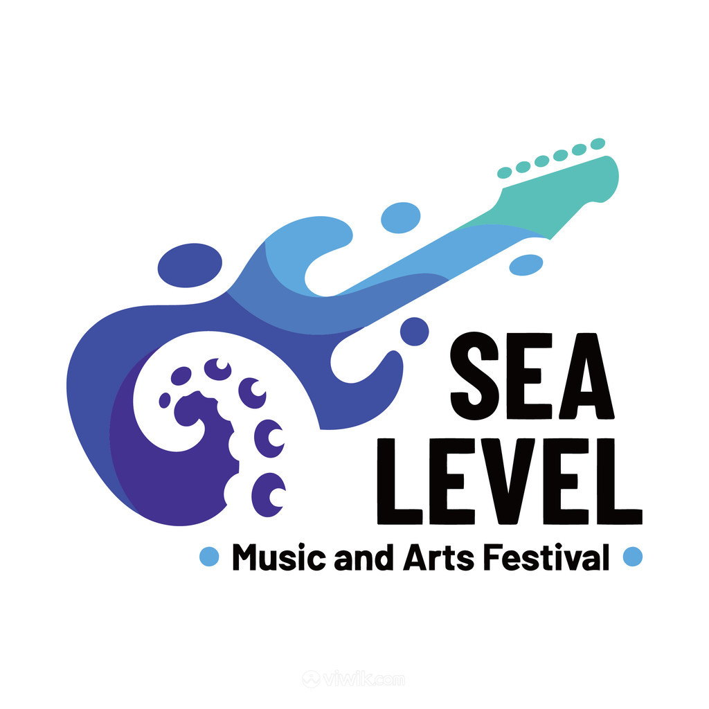 吉他乐器标志图标音乐节logo素材