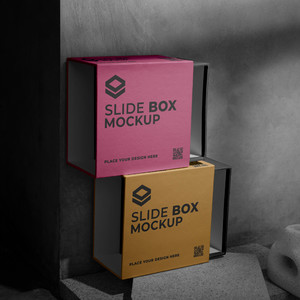 两个纸盒包装盒贴图样机
