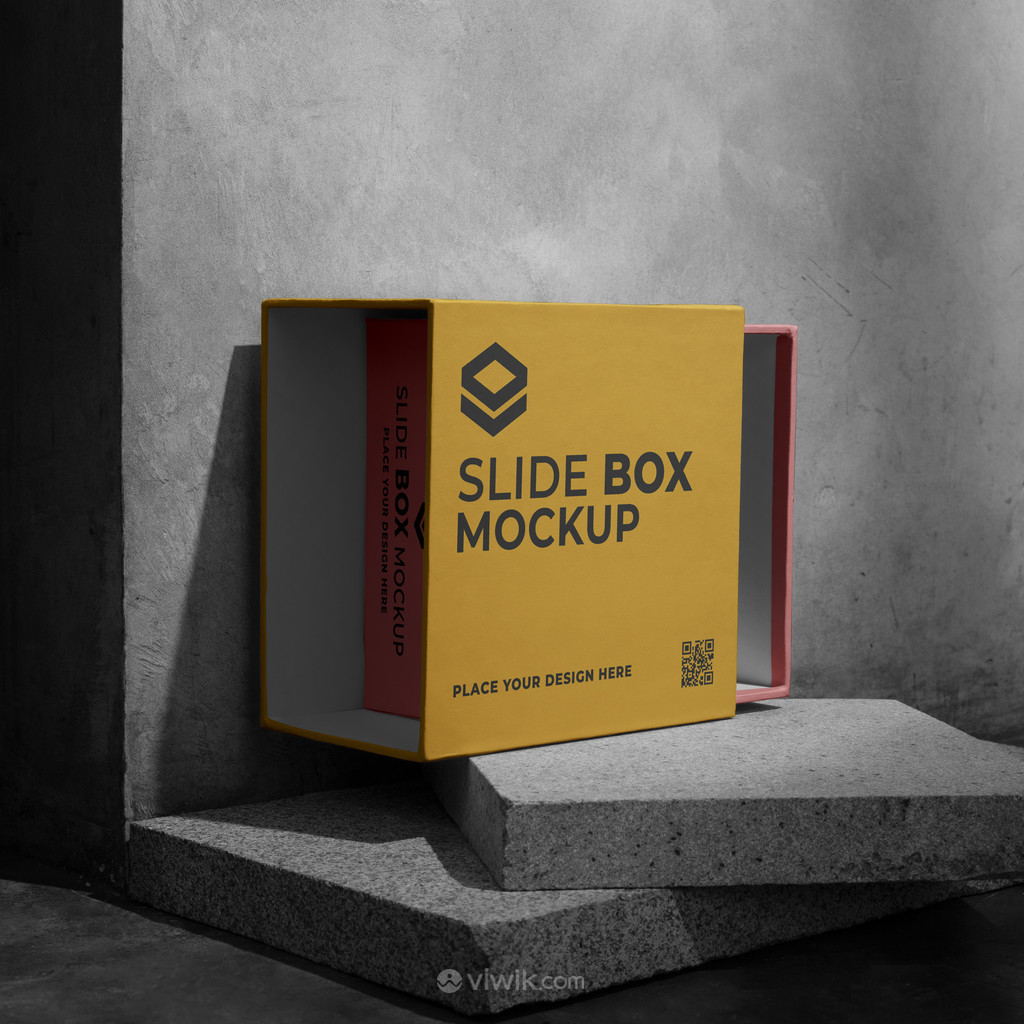 纸盒方形产品包装盒贴图样机