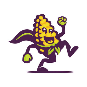 卡通玉米形象标志图标矢量餐饮食品logo素材