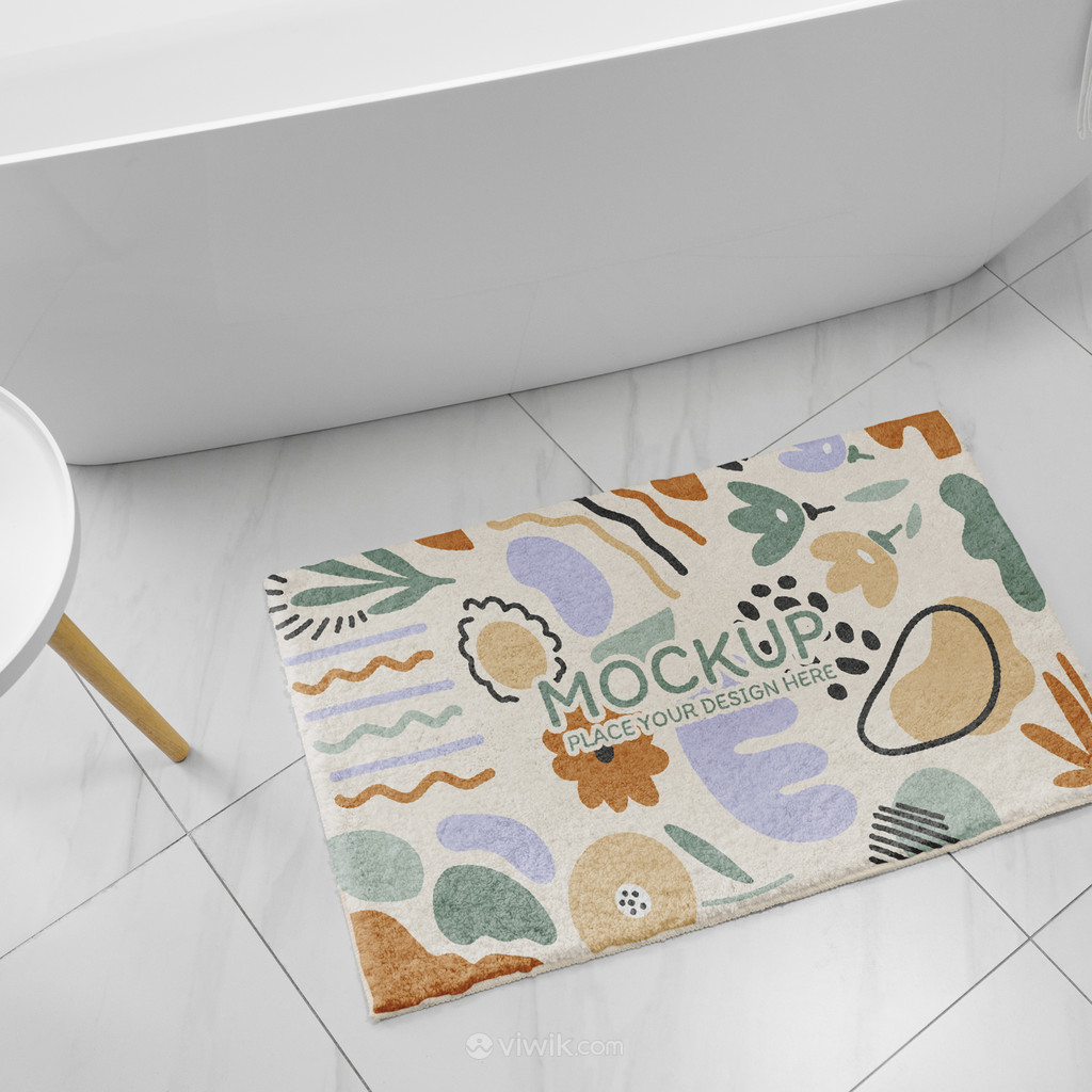 浴室吸水地毯防滑地垫贴图样机