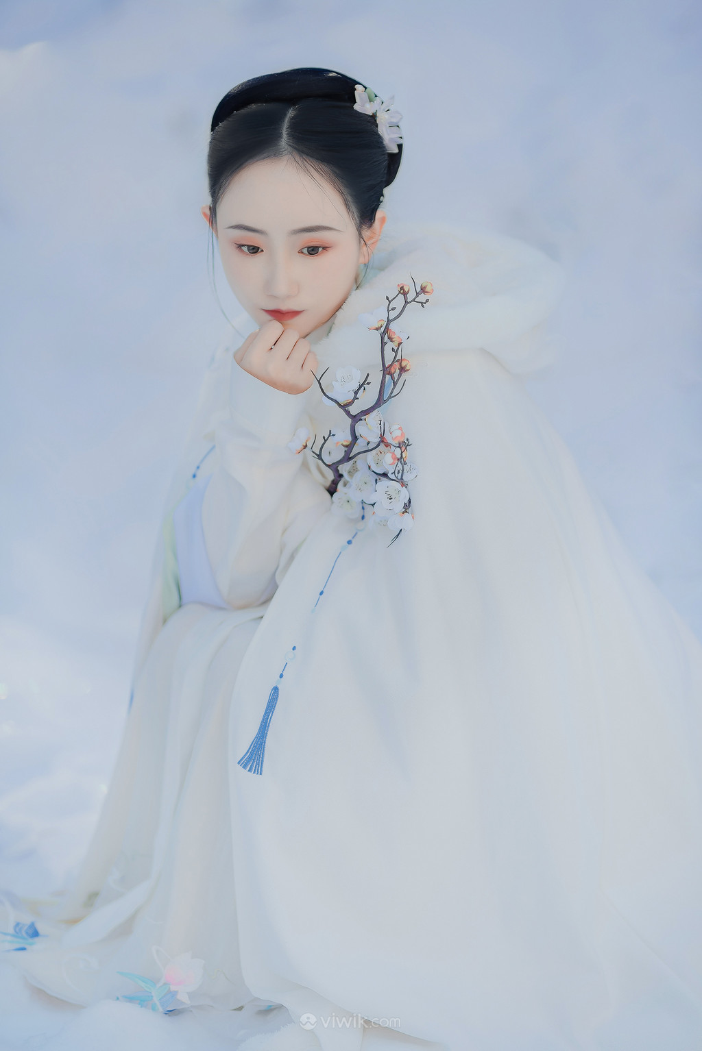 雪天个人艺术照写真古装美女图片