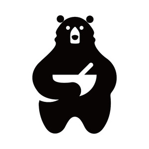 抱着碗的熊标志图标矢量logo素材