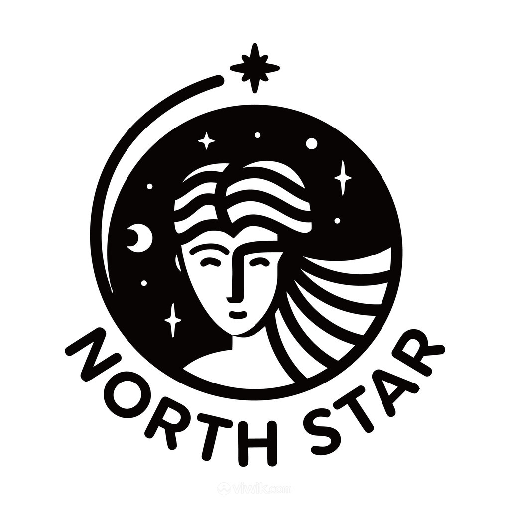 星星月亮女人标志图标矢量logo素材