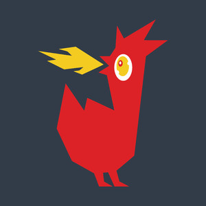 喷火的鸡标志图标矢量公司logo素材