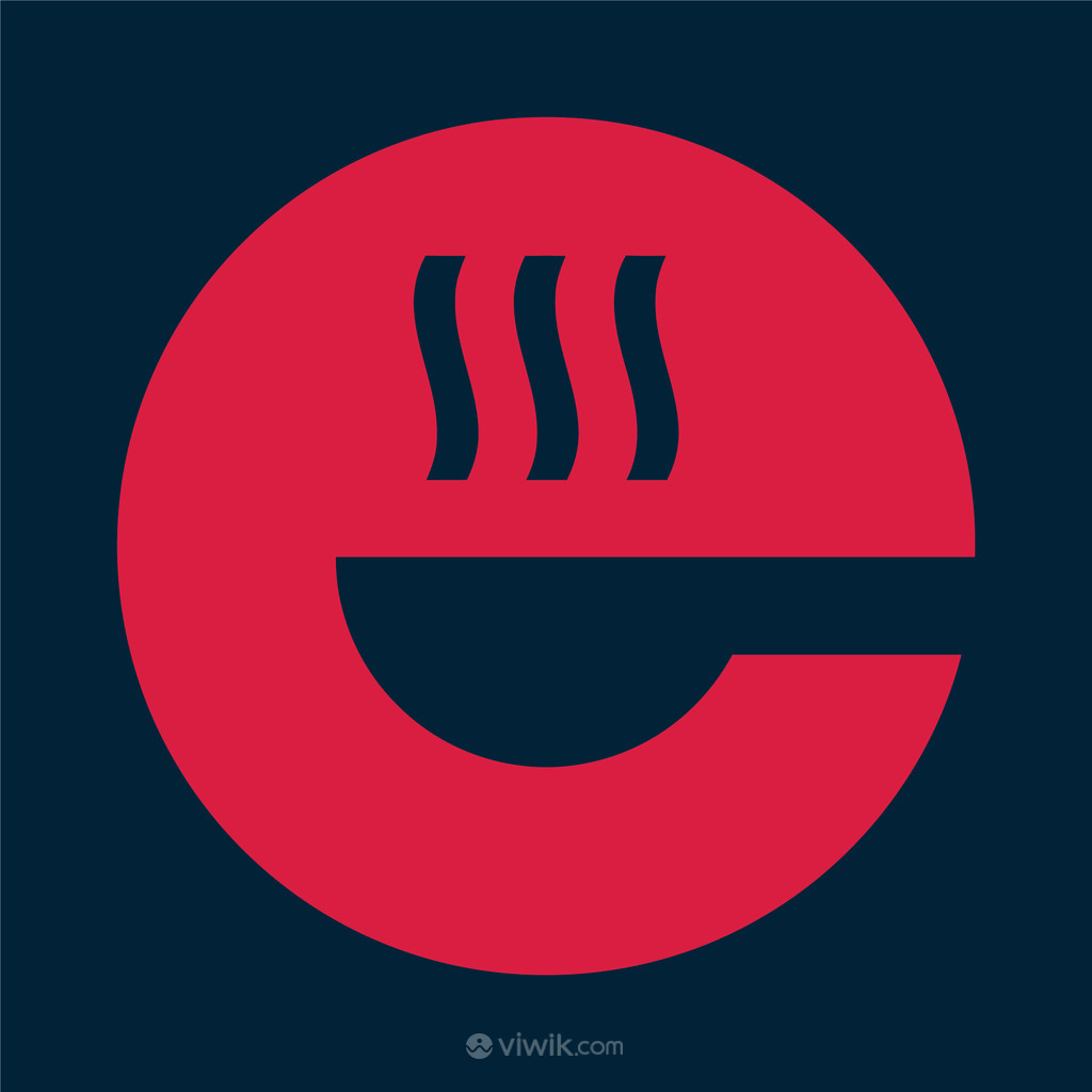 冒着热气的勺子标志图标餐饮食品logo素材