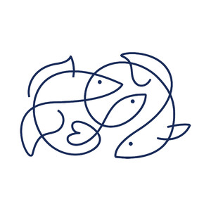 线条鱼标志图标矢量logo素材